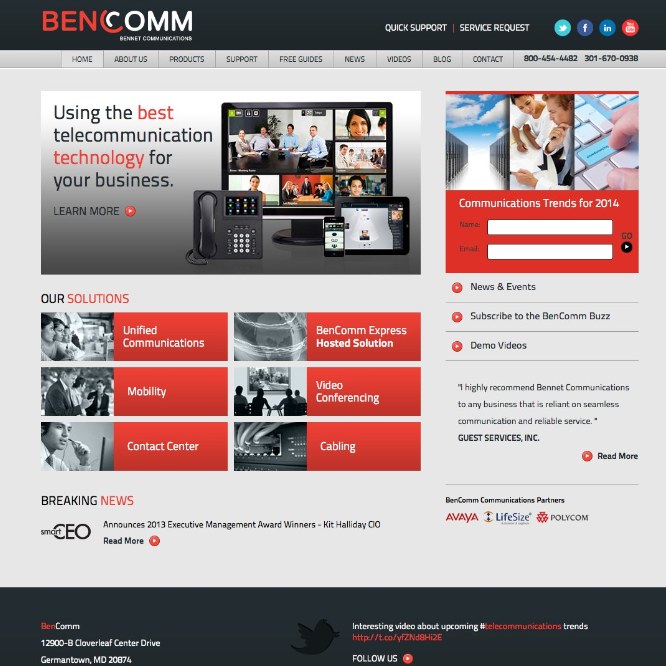 telecomm| web design & copy